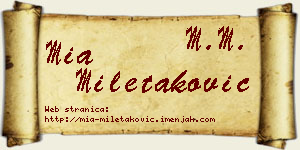 Mia Miletaković vizit kartica